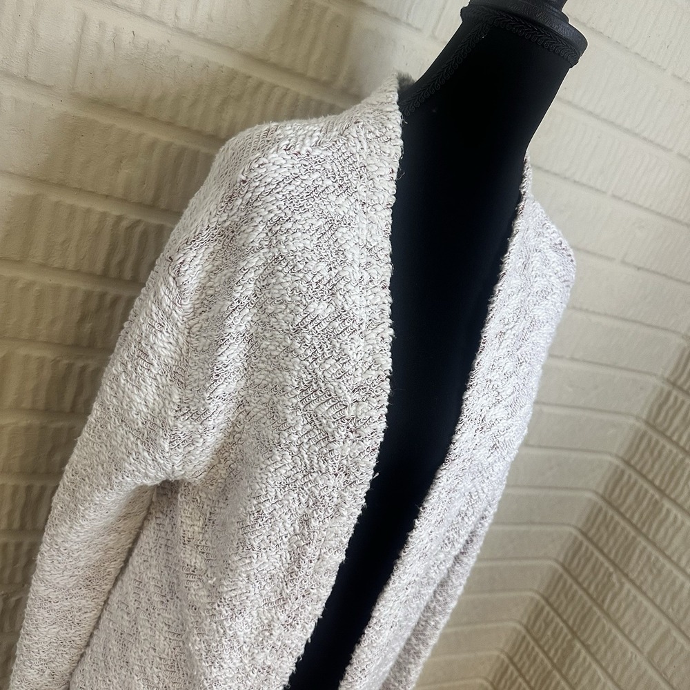 Faherty Cardigan Sweater Womens Sz XS Cream Cotton Open Front Pockets Tight Knit - Picture 2 of 7